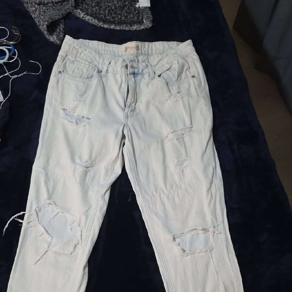 Altar'd State Light Blue Distressed Ankle Jeans